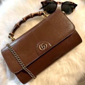 Gucci Lizard Bamboo Handle Bag